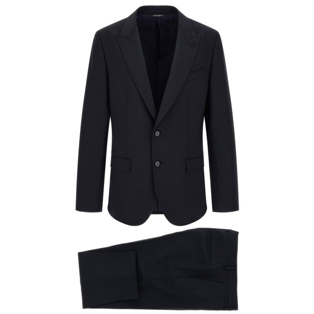 Dolce & Gabbana Blue Virgin Wool Two-Piece Men's Suit